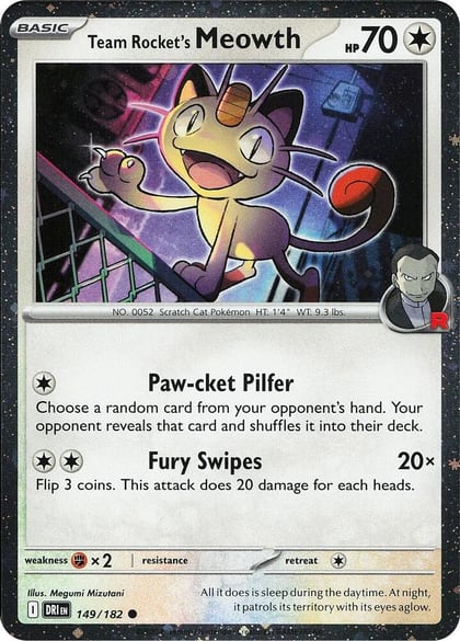 Team Rocket's Meowth (Cosmos Holo), Miscellaneous Cards & Products 149/182