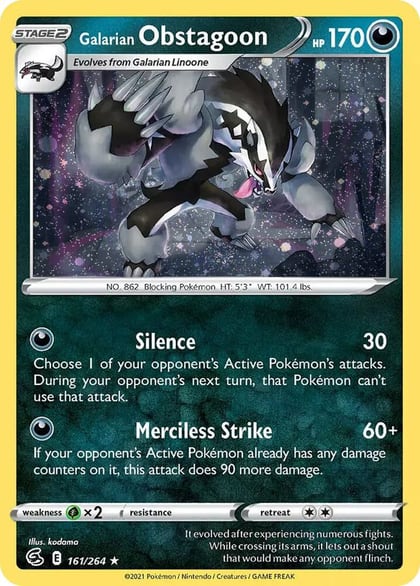 Galarian Obstagoon (Cosmos Holo), Miscellaneous Cards & Products 161/264