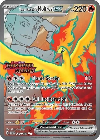 Team Rocket's Moltres ex - 208/182 (Destined Rivals Stamp), Miscellaneous Cards & Products 208/182