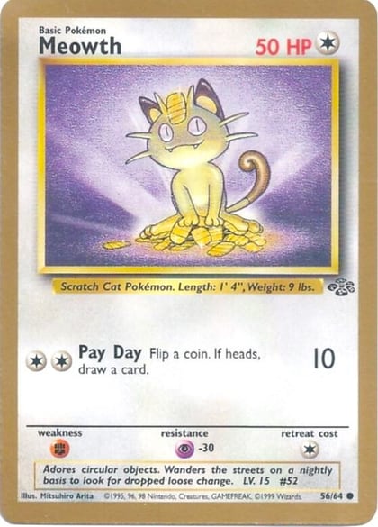 Meowth - 56/64 (Gold Bordered Promo), Miscellaneous Cards & Products 56/64