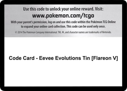 Code Card - Eevee Evolutions Tin [Flareon V], Miscellaneous Cards & Products P248044