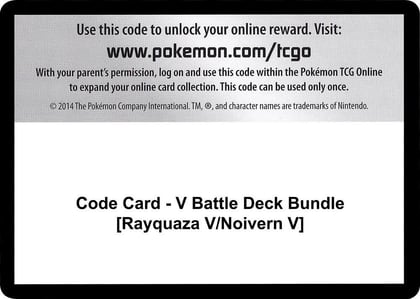 Code Card - V Battle Deck Bundle [Rayquaza V/Noivern V], Miscellaneous Cards & Products P251427
