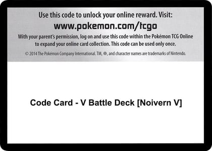 Code Card - V Battle Deck [Noivern V], Miscellaneous Cards & Products P251428