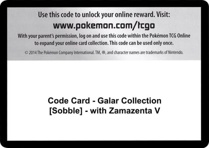 Code Card - Galar Collection [Sobble] - with Zamazenta V, Miscellaneous Cards & Products P251431