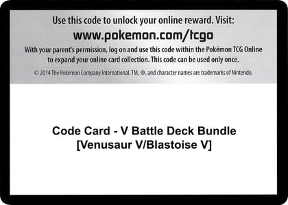 Code Card - V Battle Deck Bundle [Venusaur V/Blastoise V], Miscellaneous Cards & Products P251552