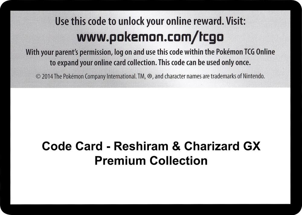 Code Card - Reshiram & Charizard GX Premium Collection, Miscellaneous Cards & Products P256123
