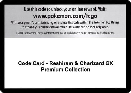 Code Card - Reshiram & Charizard GX Premium Collection, Miscellaneous Cards & Products P256123