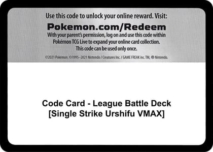 Code Card - League Battle Deck [Single Strike Urshifu VMAX], Miscellaneous Cards & Products P257423