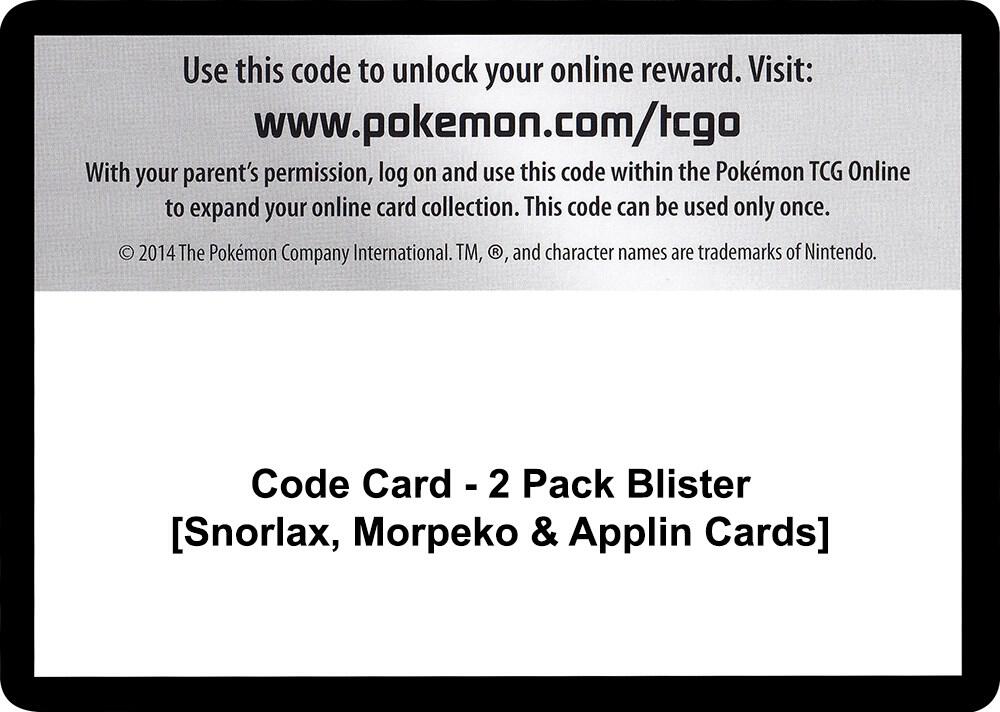 Code Card - 2 Pack Blister [Snorlax, Morpeko & Applin Cards], Miscellaneous Cards & Products P257546