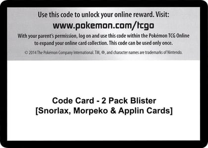 Code Card - 2 Pack Blister [Snorlax, Morpeko & Applin Cards], Miscellaneous Cards & Products P257546