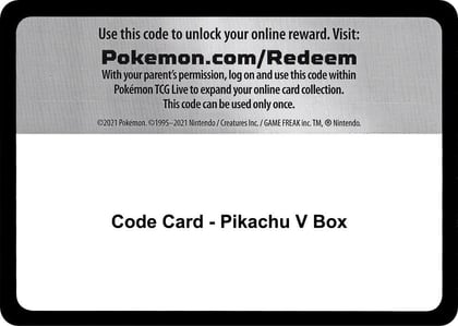 Code Card - Pikachu V Box, Miscellaneous Cards & Products P265707