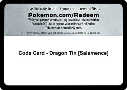 Code Card - Dragon Tin [Salamence], Miscellaneous Cards & Products P267742