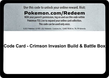 Code Card - Crimson Invasion Build & Battle Box, Miscellaneous Cards & Products P267763
