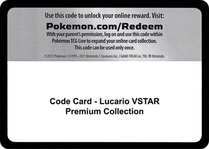 Code Card - Lucario VSTAR Premium Collection, Miscellaneous Cards & Products P268992
