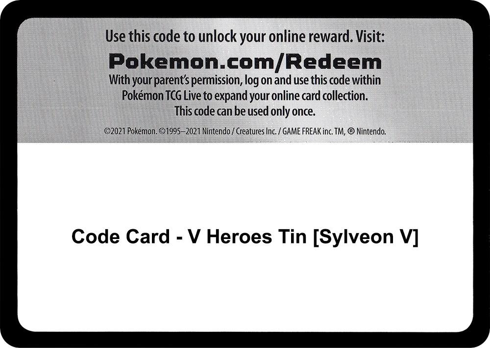 Code Card - V Heroes Tin [Sylveon V], Miscellaneous Cards & Products P270667