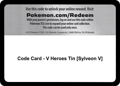Code Card - V Heroes Tin [Sylveon V], Miscellaneous Cards & Products P270667