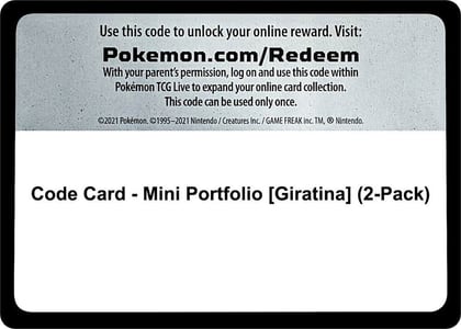 Code Card - Mini Portfolio [Giratina] (2-Pack), Miscellaneous Cards & Products P270859