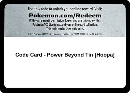Code Card - Power Beyond Tin [Hoopa], Miscellaneous Cards & Products P270865