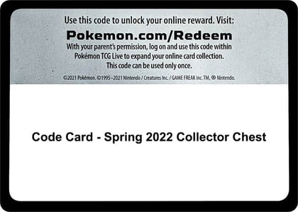 Code Card - Spring 2022 Collector Chest, Miscellaneous Cards & Products P272094