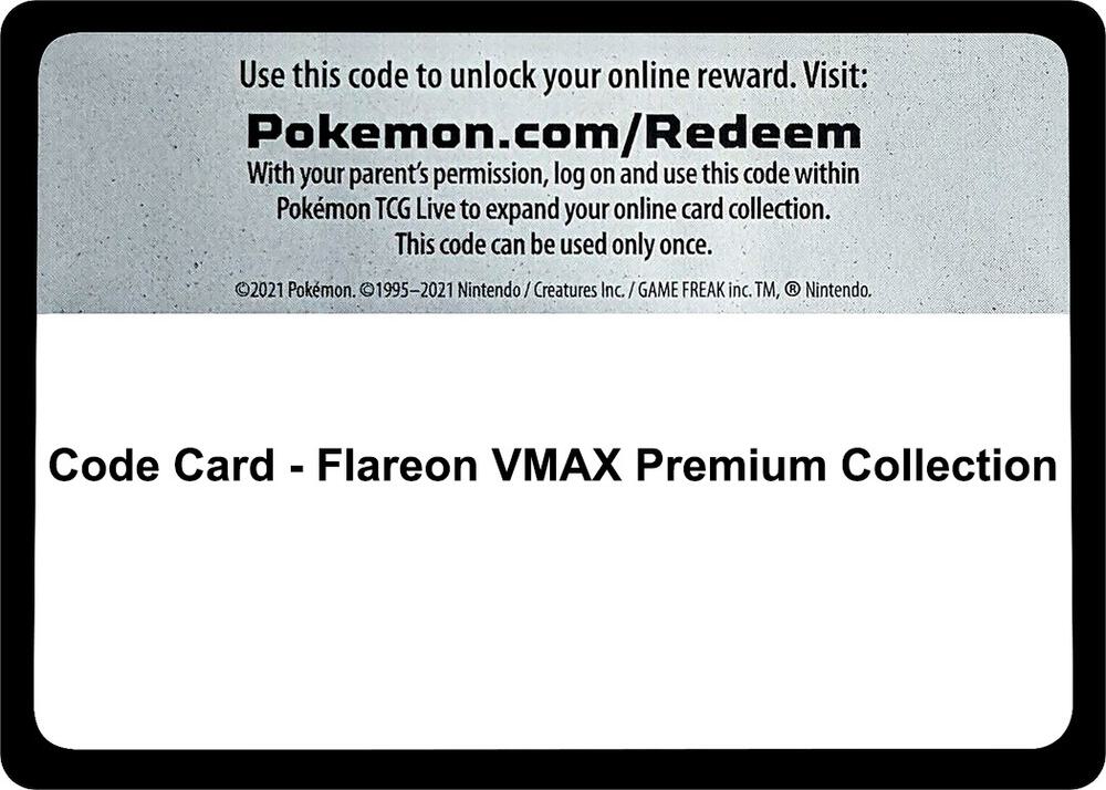 Code Card - Flareon VMAX Premium Collection, Miscellaneous Cards & Products P278675