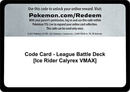 Code Card - League Battle Deck [Ice Rider Calyrex VMAX], Miscellaneous Cards & Products P280262