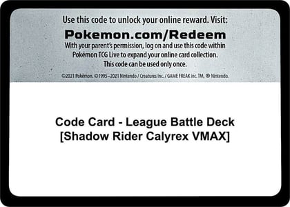 Code Card - League Battle Deck [Shadow Rider Calyrex VMAX], Miscellaneous Cards & Products P280263