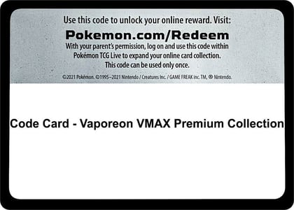 Code Card - Vaporeon VMAX Premium Collection, Miscellaneous Cards & Products P283257