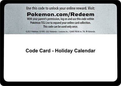 Code Card - Holiday Calendar, Miscellaneous Cards & Products P283305