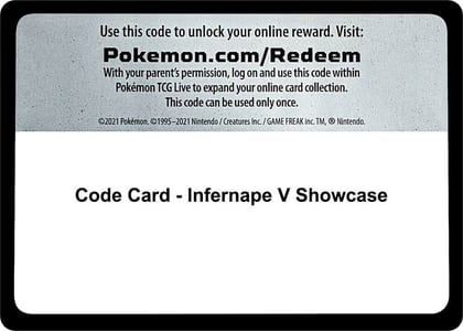 Code Card - Infernape V Showcase, Miscellaneous Cards & Products P283370
