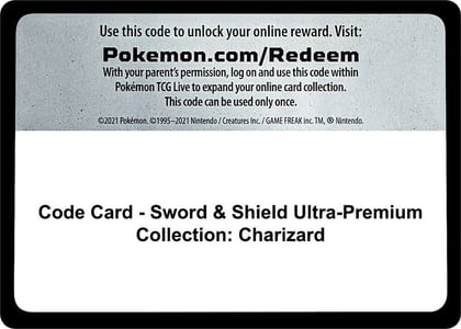Code Card - Sword & Shield Ultra-Premium Collection: Charizard, Miscellaneous Cards & Products P285424