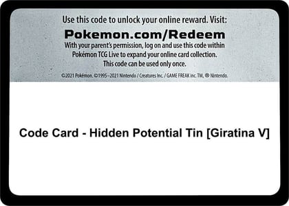 Code Card - Hidden Potential Tin [Giratina V], Miscellaneous Cards & Products P285447