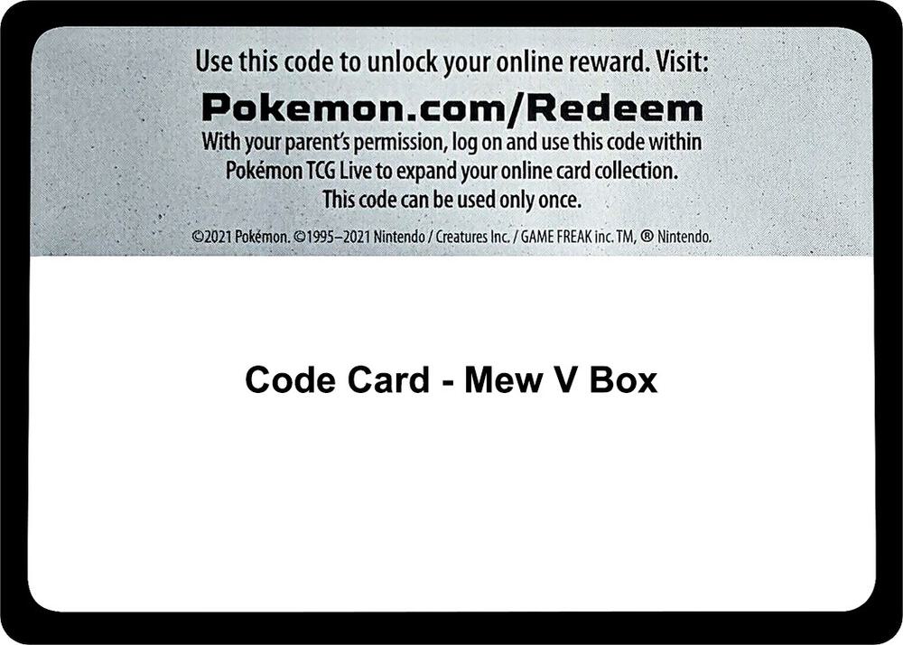 Code Card - Mew V Box, Miscellaneous Cards & Products P450096