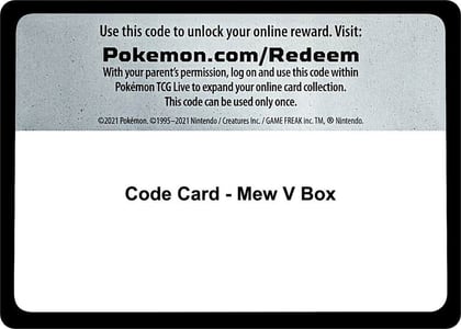 Code Card - Mew V Box, Miscellaneous Cards & Products P450096
