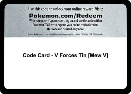 Code Card - V Forces Tin [Mew V], Miscellaneous Cards & Products P450977