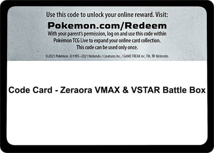 Code Card - Zeraora VMAX & VSTAR Battle Box, Miscellaneous Cards & Products P451101