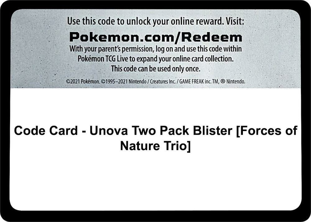 Code Card - Unova Two Pack Blister [Forces of Nature Trio], Miscellaneous Cards & Products P453433