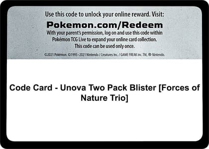 Code Card - Unova Two Pack Blister [Forces of Nature Trio], Miscellaneous Cards & Products P453433