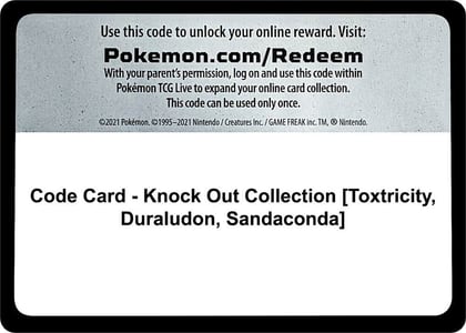 Code Card - Knock Out Collection [Toxtricity, Duraludon, Sandaconda], Miscellaneous Cards & Products P479886