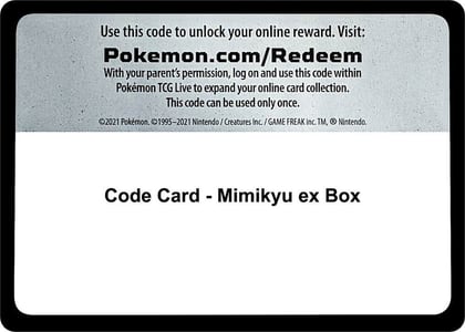 Code Card - Mimikyu ex Box, Miscellaneous Cards & Products P484304