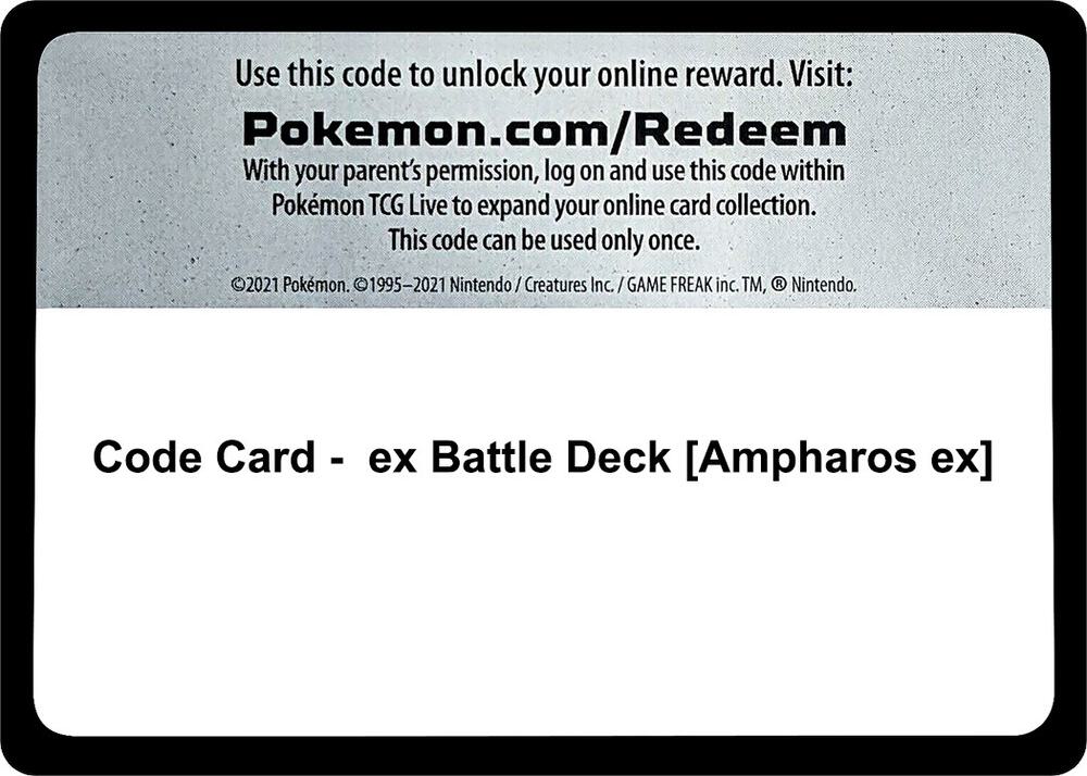 Code Card - ex Battle Deck [Ampharos ex], Miscellaneous Cards & Products P484387