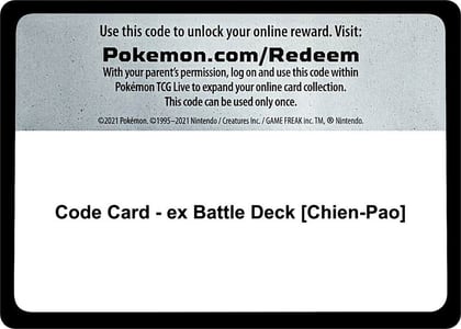 Code Card - ex Battle Deck [Chien-Pao], Miscellaneous Cards & Products P509721
