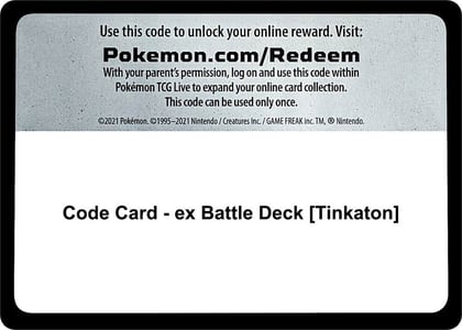 Code Card - ex Battle Deck [Tinkaton], Miscellaneous Cards & Products P509722