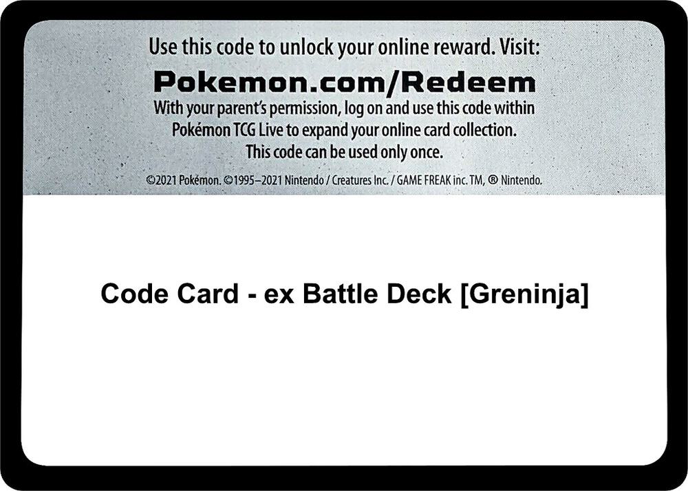 Code Card - ex Battle Deck [Greninja], Miscellaneous Cards & Products P527672