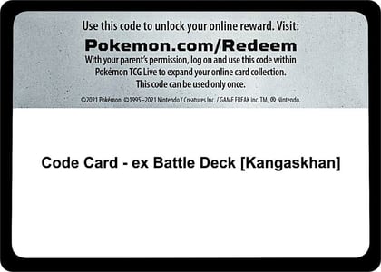 Code Card - ex Battle Deck [Kangaskhan], Miscellaneous Cards & Products P527673
