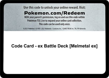 Code Card - ex Battle Deck [Melmetal ex], Miscellaneous Cards & Products P532037