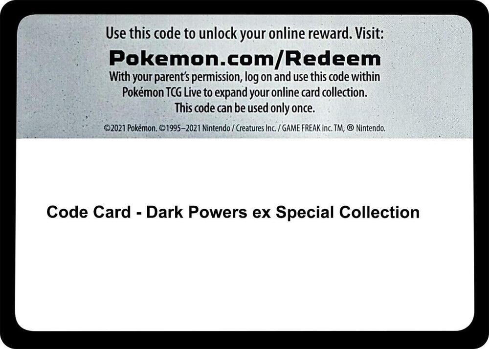 Code Card - Dark Powers ex Special Collection, Miscellaneous Cards & Products P565282