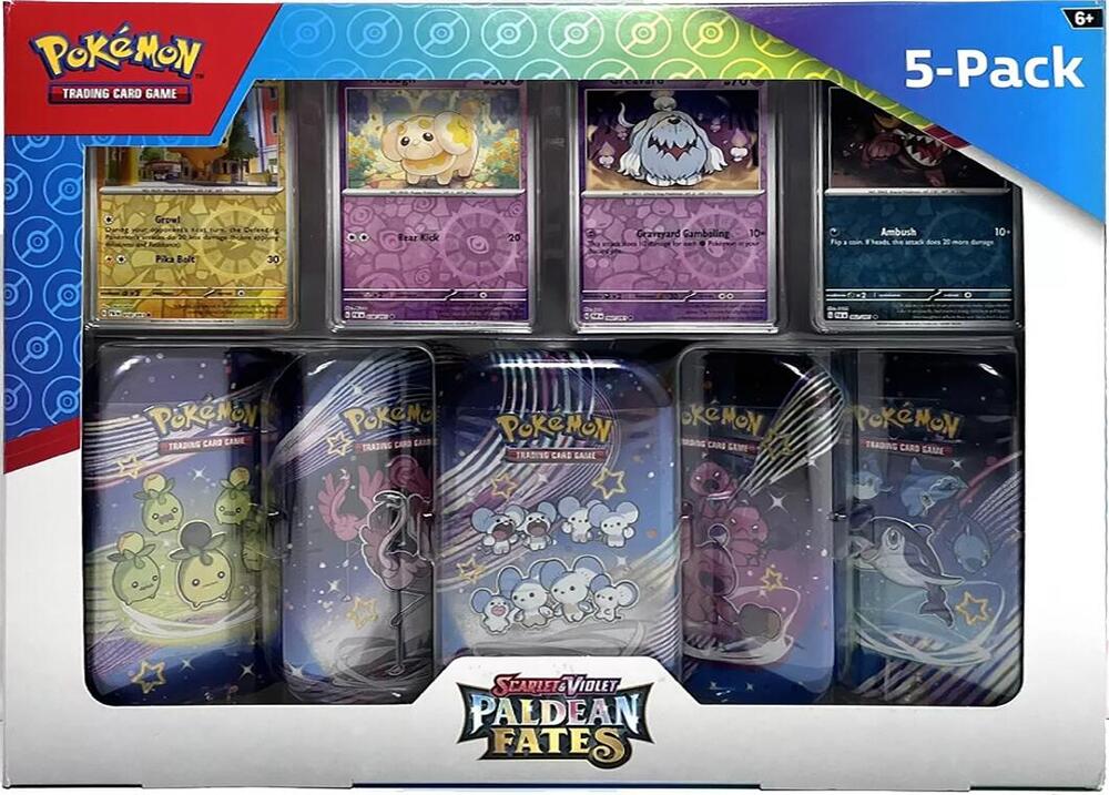 Costco Pokemon Scarlet & Violet Paldean Fates Mini Tin 5-pack, Miscellaneous Cards & Products P594729