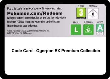 Code Card - Ogerpon EX Premium Collection, Miscellaneous Cards & Products P599728