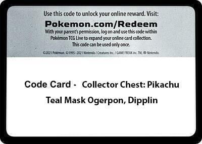 Code Card - Collector Chest: Pikachu, Teal Mask Ogerpon, Dipplin, Miscellaneous Cards & Products P609239