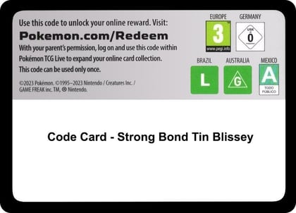 Code Card - Strong Bonds Tin [Blissey], Miscellaneous Cards & Products P616198
